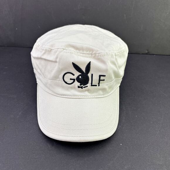 Playboy Bunny Golf Tan Black Limited Ed Baseball Six Panel Hat Unisex Adjustable - Picture 1 of 5